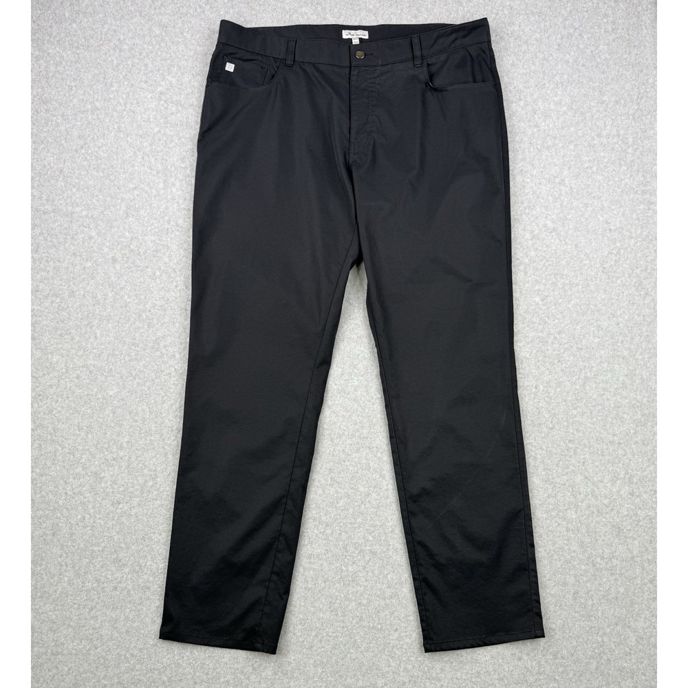 Peter Millar‎ Pants Mens 40x32 (Fits 40x31) Black EB66 Lightweight Golf Preppy